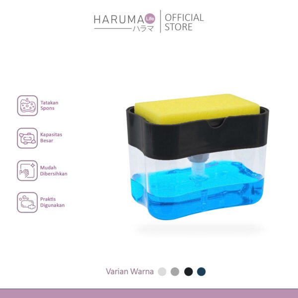 Dispenser sabun dan holder spon cuci piring 2in1sistem - FREE SPON